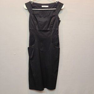 Chaiken Dress Mini Bodycon Black Scooped Portrait Womens 0 Has Pockets